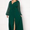 Mekot Goddiva Curve | Long Sleeve Chiffon Maxi Curve Dress