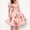 H T Goddiva Morsiusneitojen Mekot | Flutter Floral Midi Dress