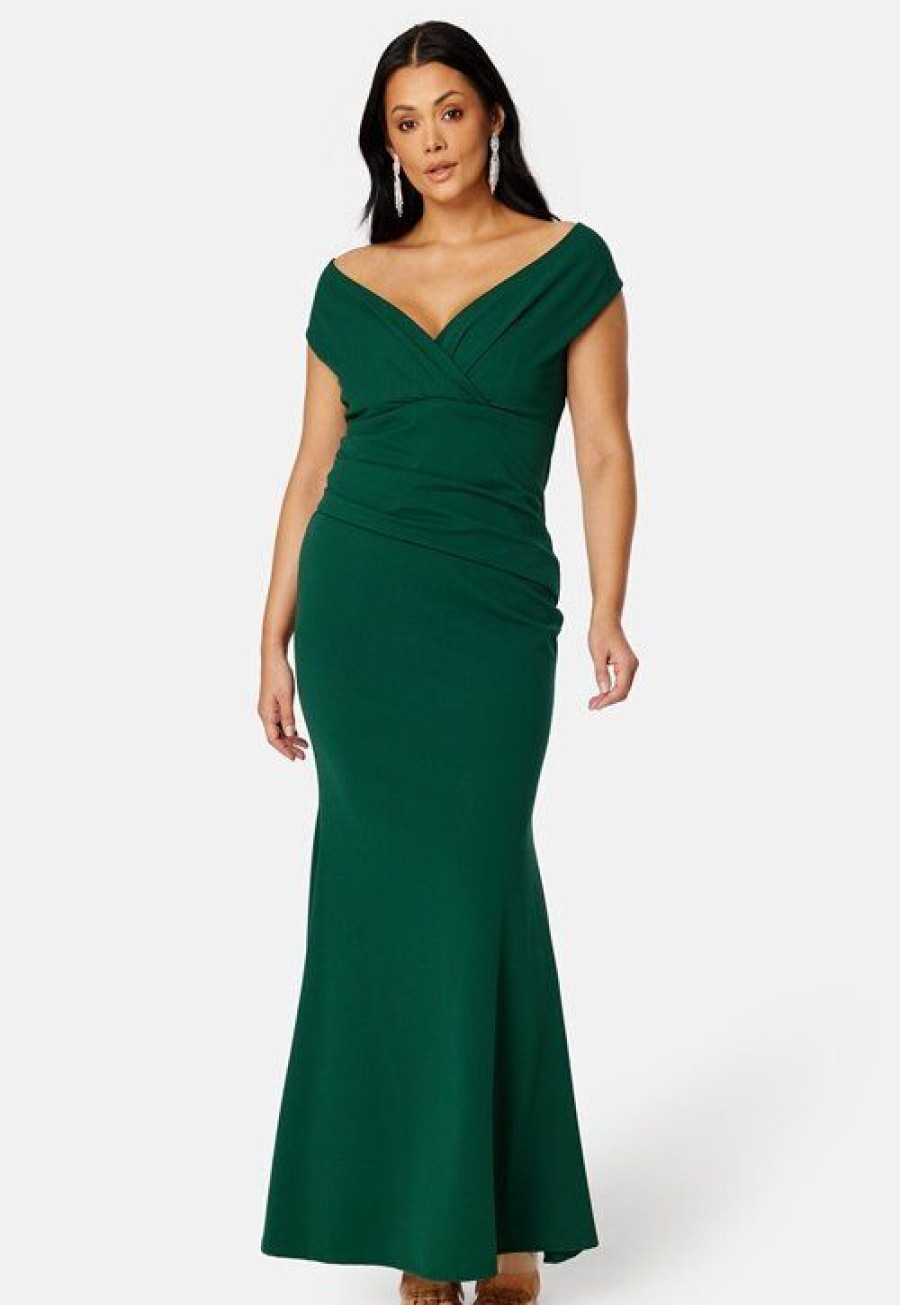 Mekot Goddiva Curve | Bardot Pleat Maxi Dress