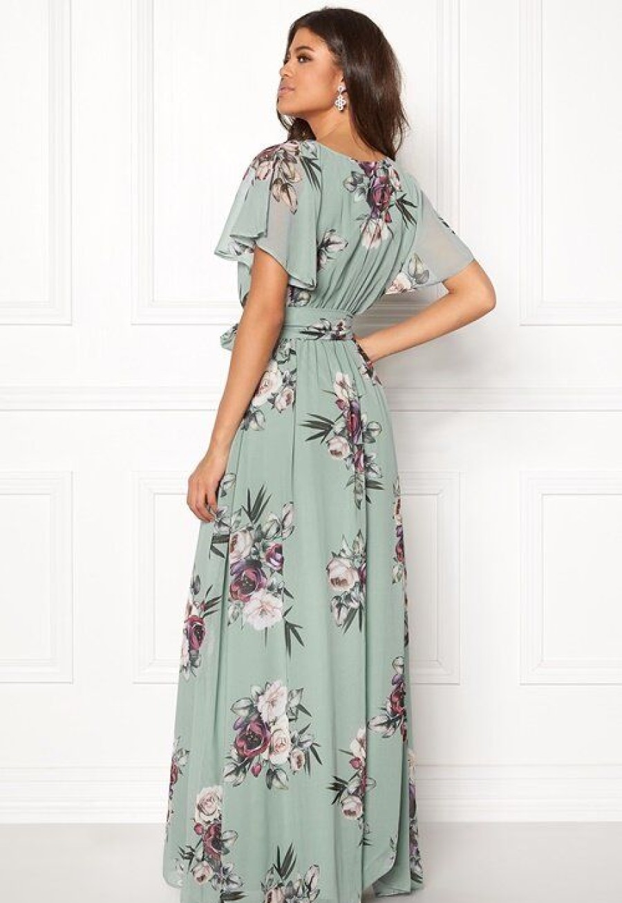 H T Goddiva Morsiusneitojen Mekot | Flutter Floral Maxi Dress