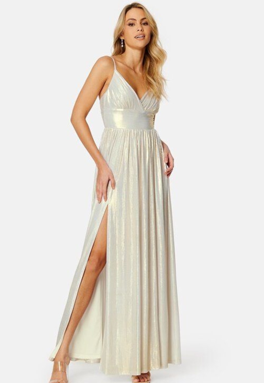 H T Bubbleroom Occasion Morsiusneitojen Mekot | Siri Sparkling Pleated Gown