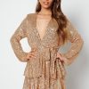 Mekot John Zack | Sequin Deep V Ruffle Skater Dress