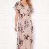 H T Goddiva Morsiusneitojen Mekot | Flutter Floral Maxi Dress