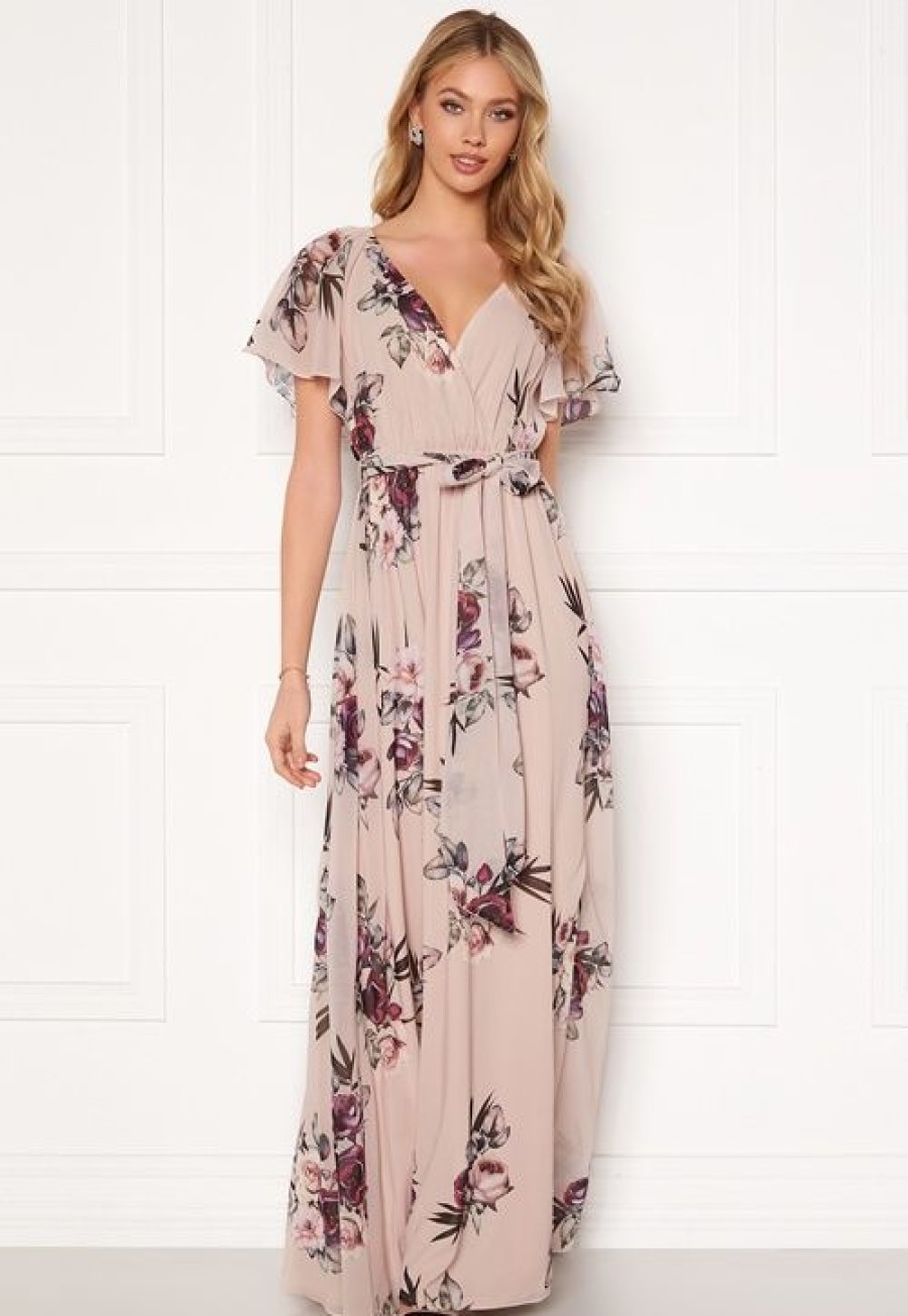 H T Goddiva Morsiusneitojen Mekot | Flutter Floral Maxi Dress