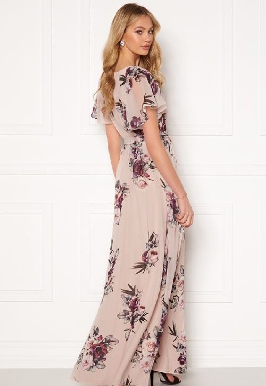 H T Goddiva Morsiusneitojen Mekot | Flutter Floral Maxi Dress