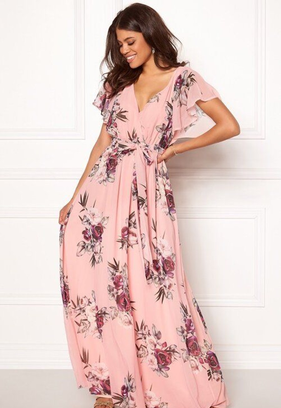 H T Goddiva Morsiusneitojen Mekot | Flutter Floral Maxi Dress