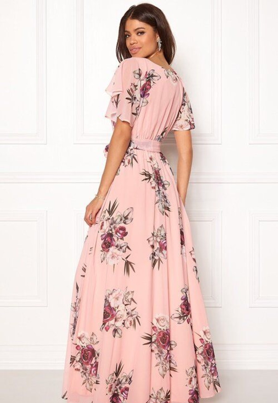 H T Goddiva Morsiusneitojen Mekot | Flutter Floral Maxi Dress