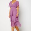 H T Goddiva Morsiusneitojen Mekot | Flutter Tiered Midi Dress