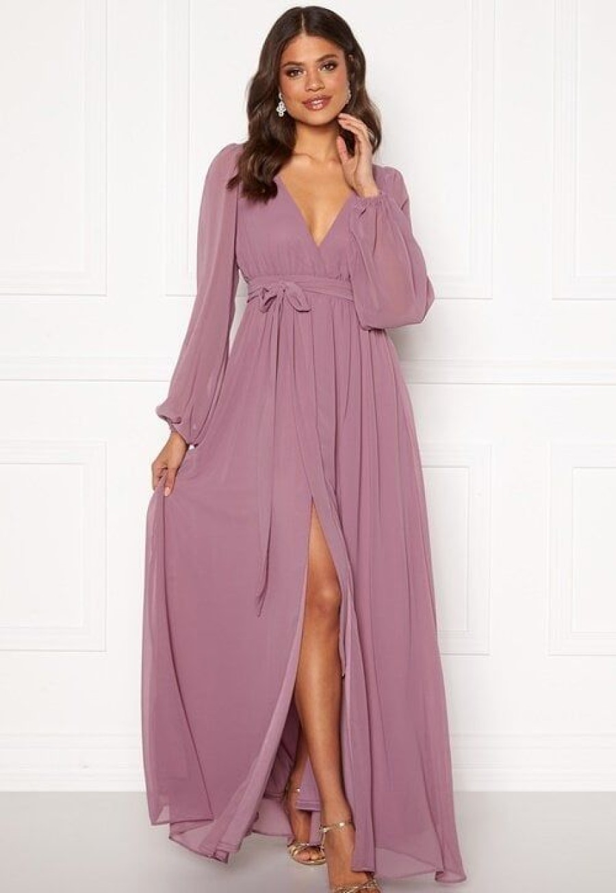 H T Goddiva Morsiusneitojen Mekot | Long Sleeve Chiffon Dress