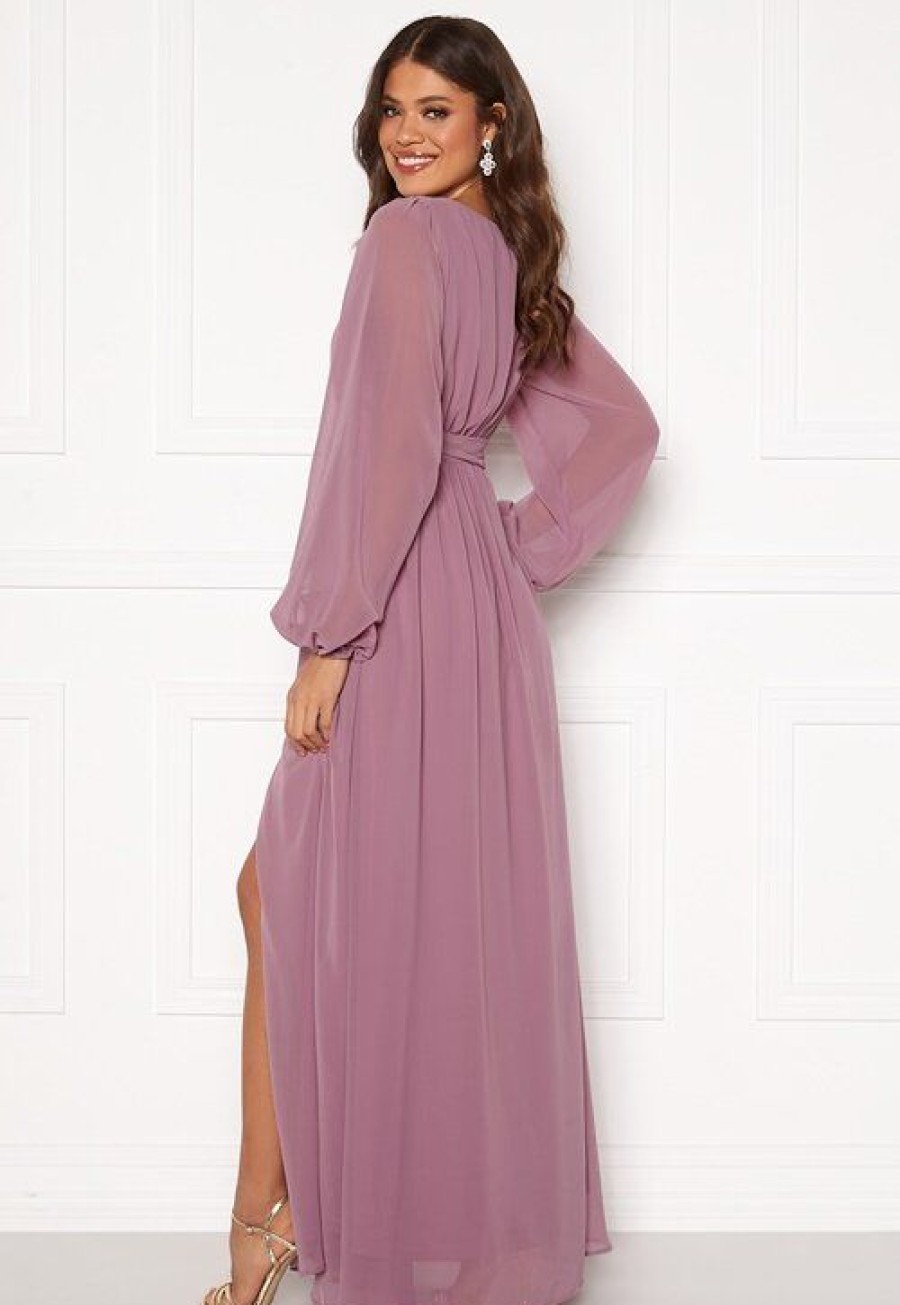 H T Goddiva Morsiusneitojen Mekot | Long Sleeve Chiffon Dress