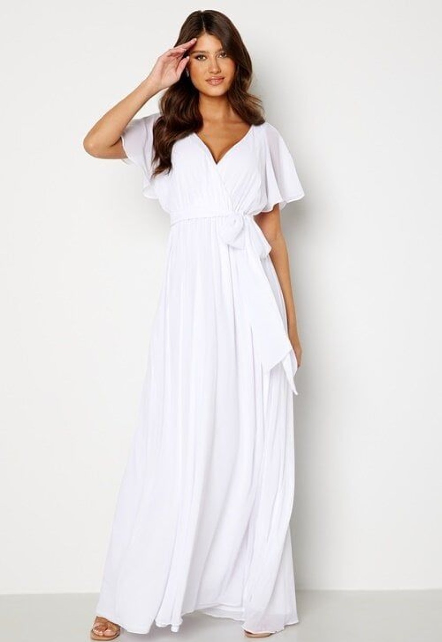 H T Goddiva H Puvut | Flutter Sleeve Chiffon Maxi Dress