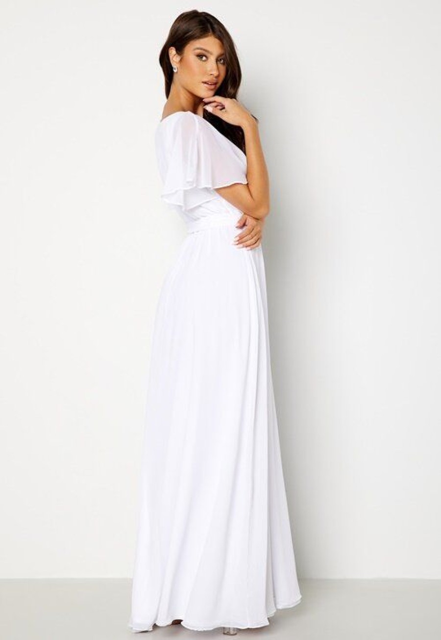 H T Goddiva H Puvut | Flutter Sleeve Chiffon Maxi Dress