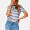 Topit & T-Paidat SELECTED FEMME | Essential Ss Stripe O-Neck Tee