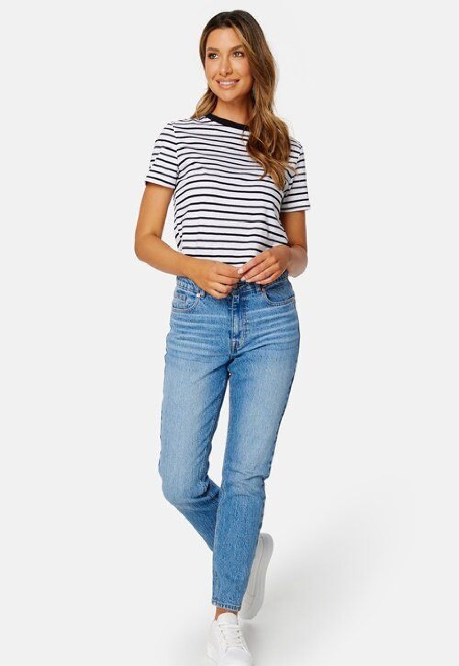 Topit & T-Paidat SELECTED FEMME | Essential Ss Stripe O-Neck Tee