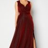 Mekot Goddiva Curve | Wrap Front Sleeveless Maxi Curve Dress With Split