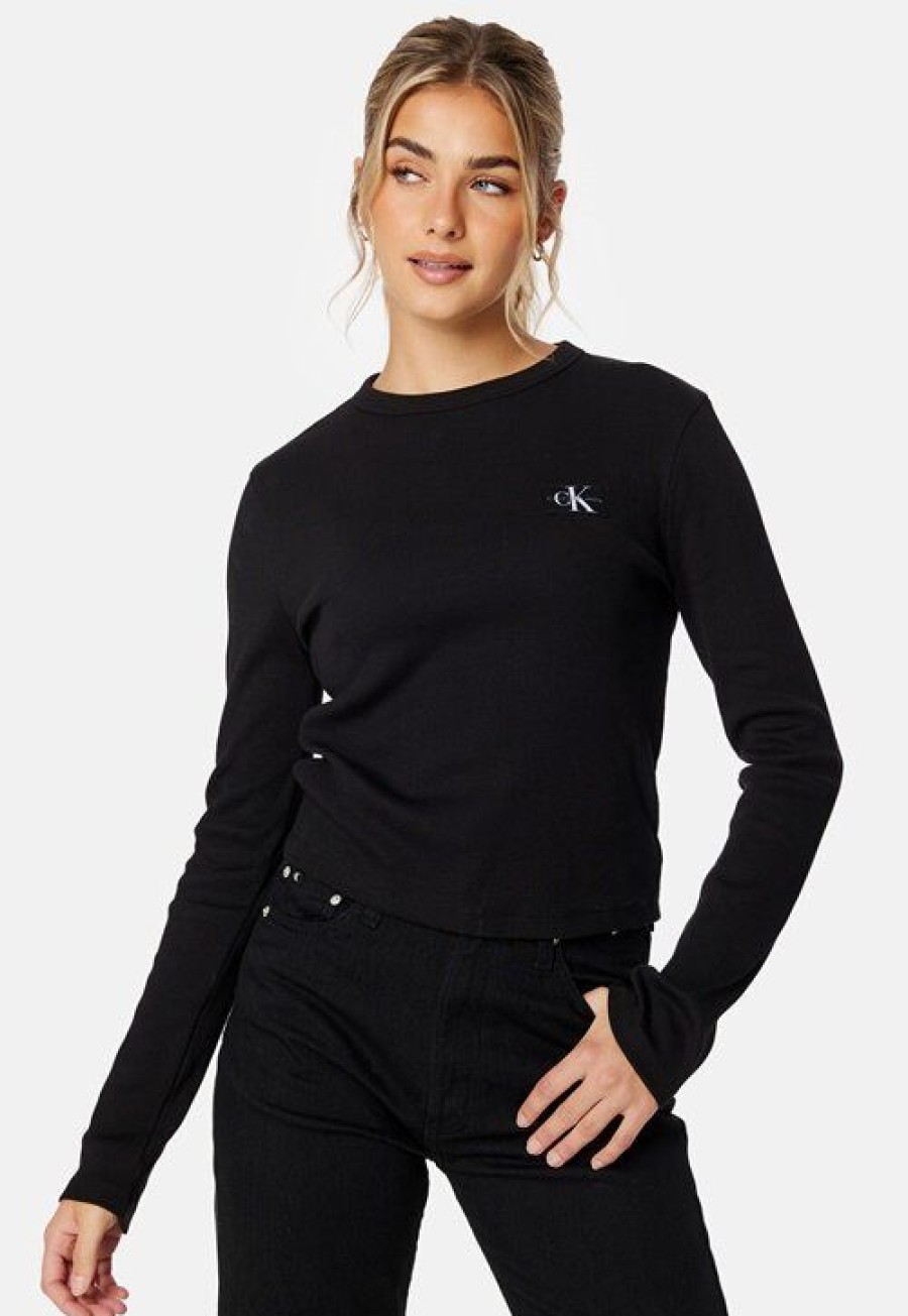 Topit & T-Paidat Calvin Klein Jeans | Woven Label Rib Long Sleeve