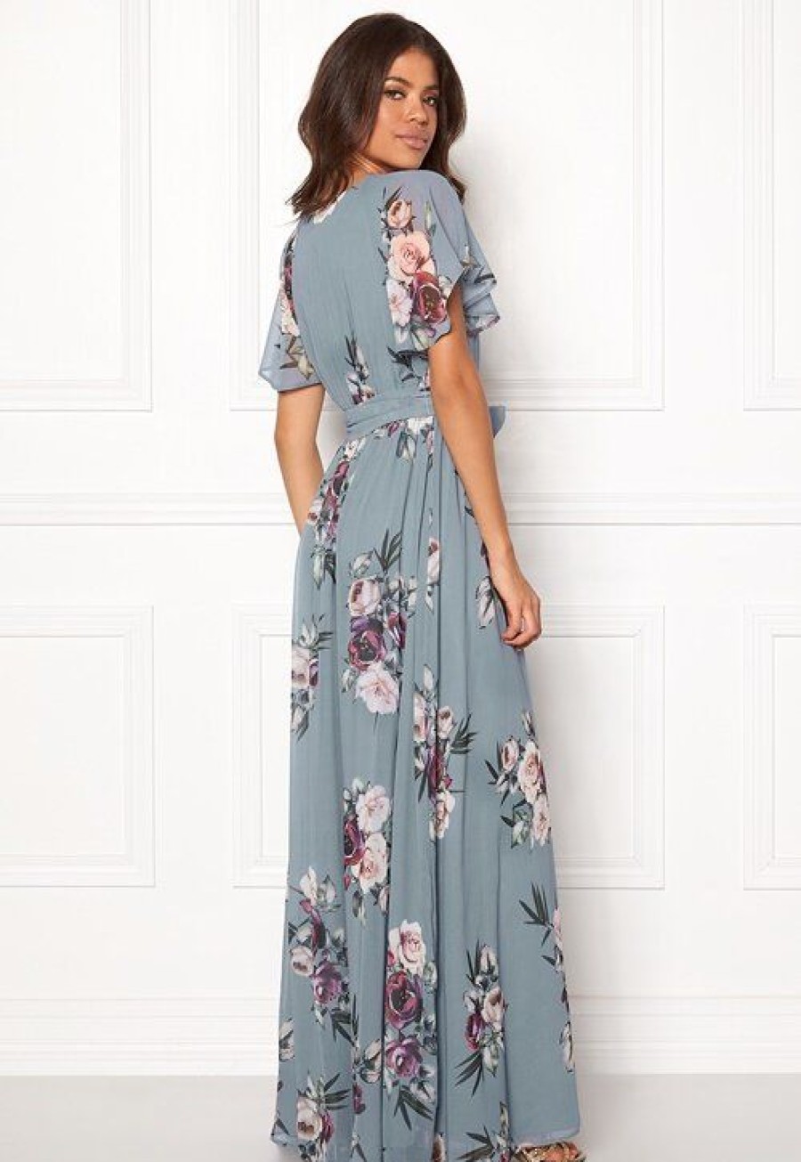 H T Goddiva Morsiusneitojen Mekot | Flutter Floral Maxi Dress