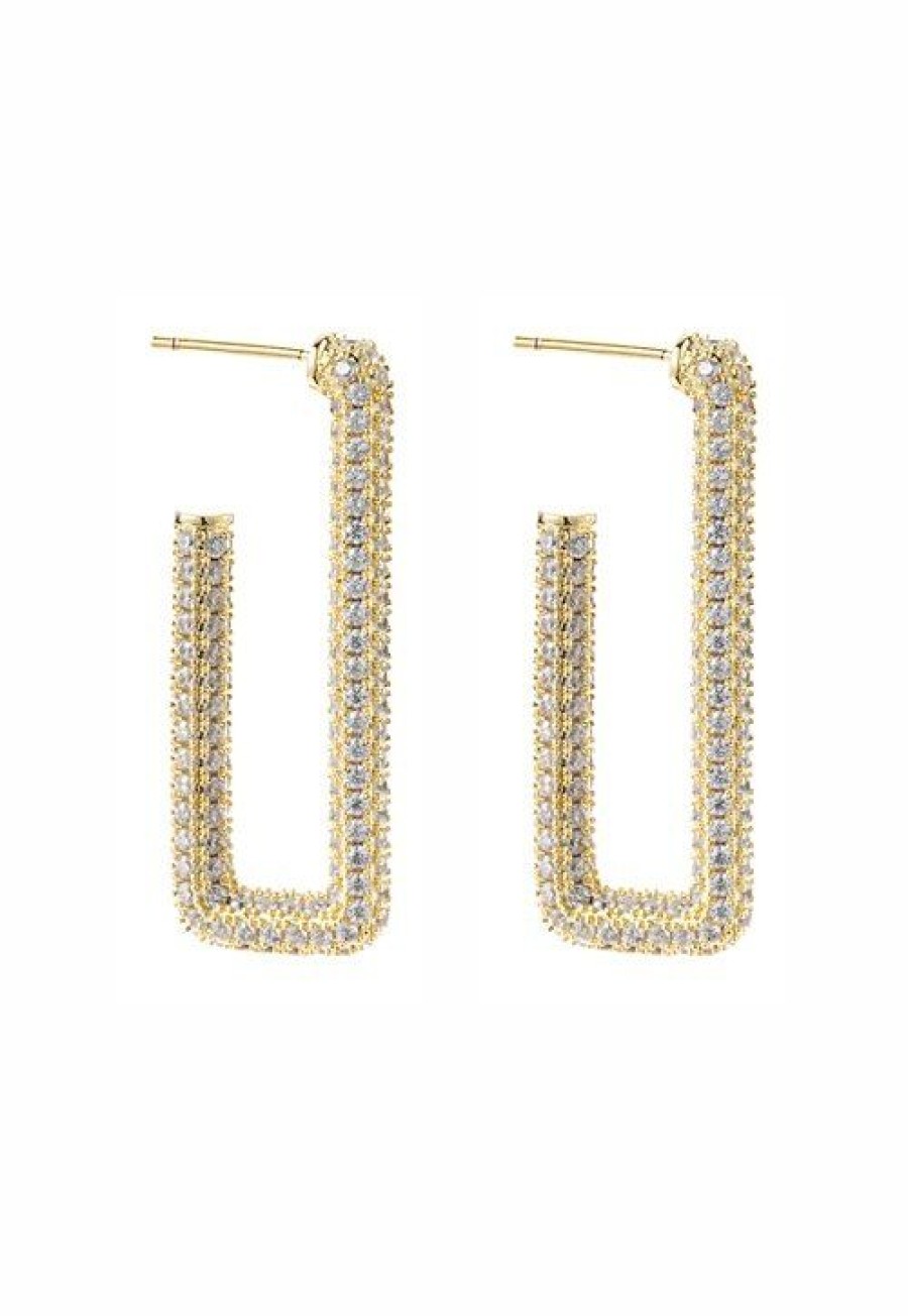 Asusteet BY JOLIMA | Monaco Rectangle Hoops Crystal